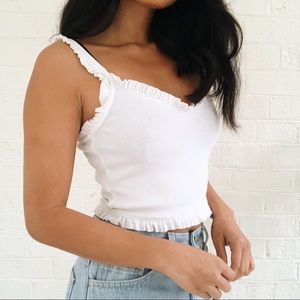 Pacsun Ribbed Lettuce Edge Crop Tank